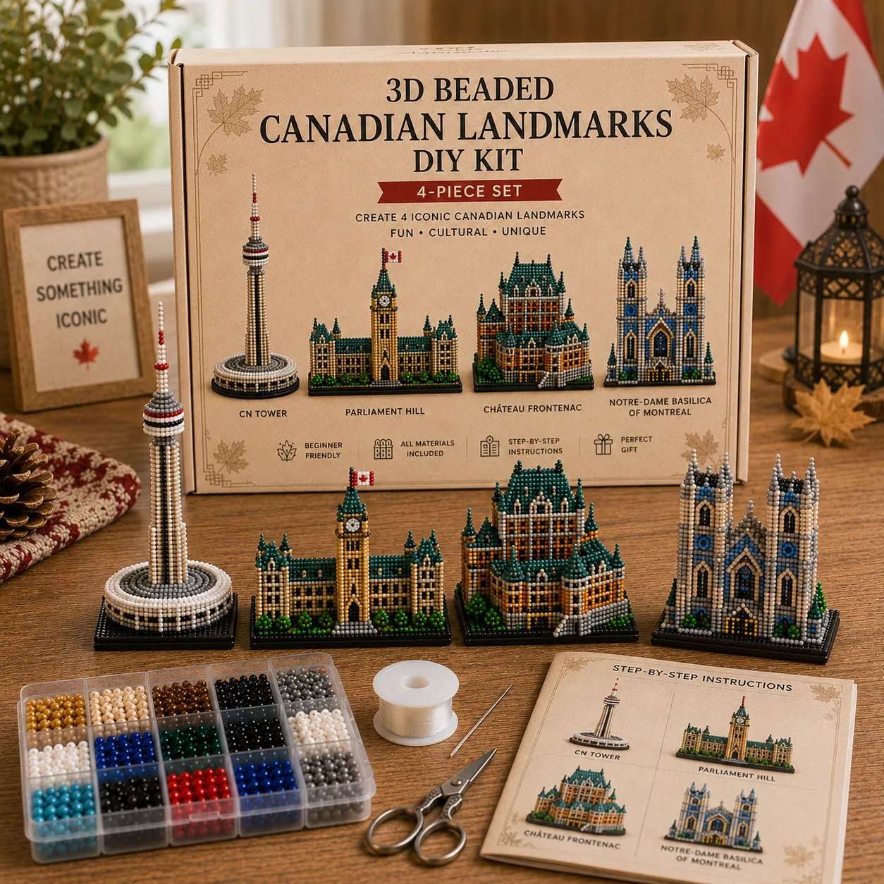 ๐ 3D Beaded World Landmarks DIY Kit