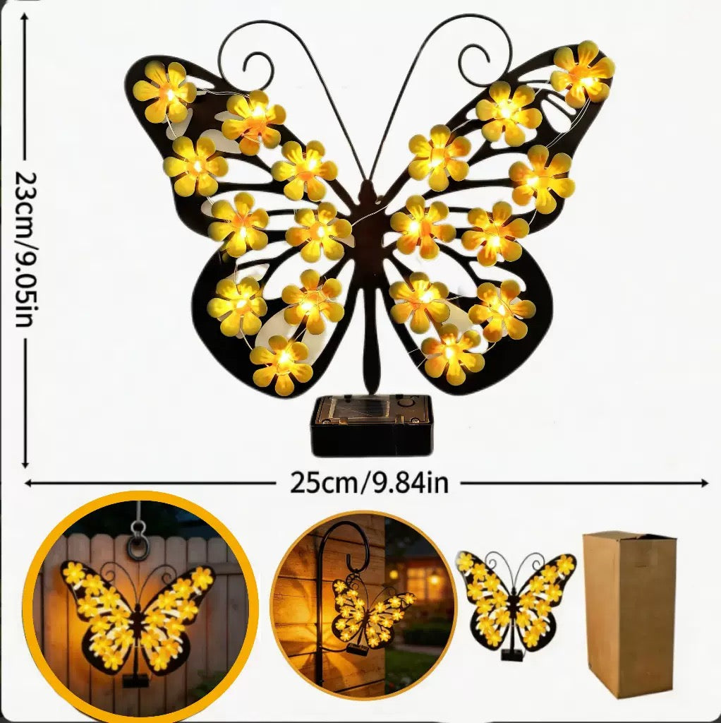 Solar Metal Butterfly Wall Lights Outdoor Decor🦋