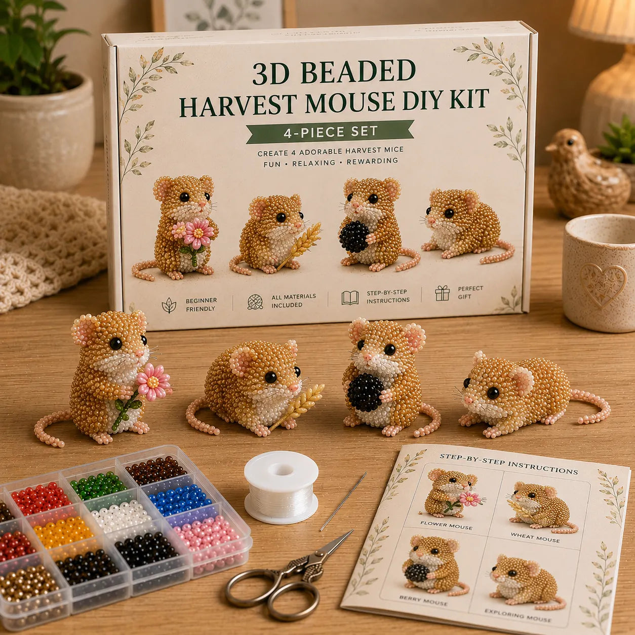 3D Beaded Woodland Pets DIY Kit