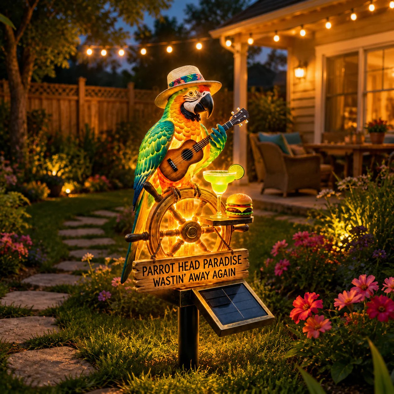 Last Day 49% OFF-🌴Solar-Powered ParrotGarden Light -Wastin'Away Again”