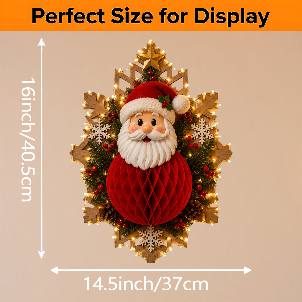đ
Christmas Honeycomb Wall Décor With LED string lights