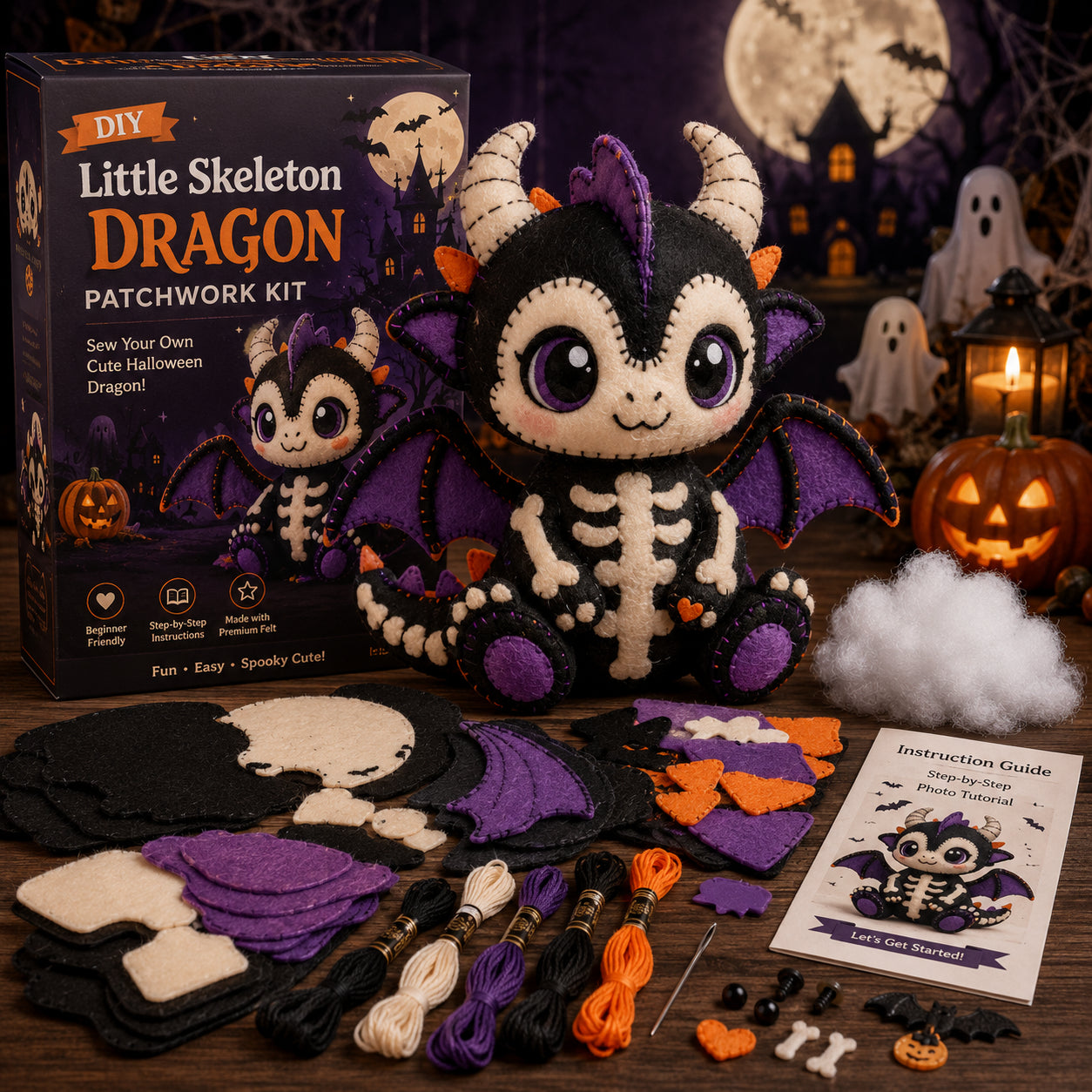 DIY Halloween Magical Patchwork Kit β Sew Your Own Spooky Cute Friend ππ§΅