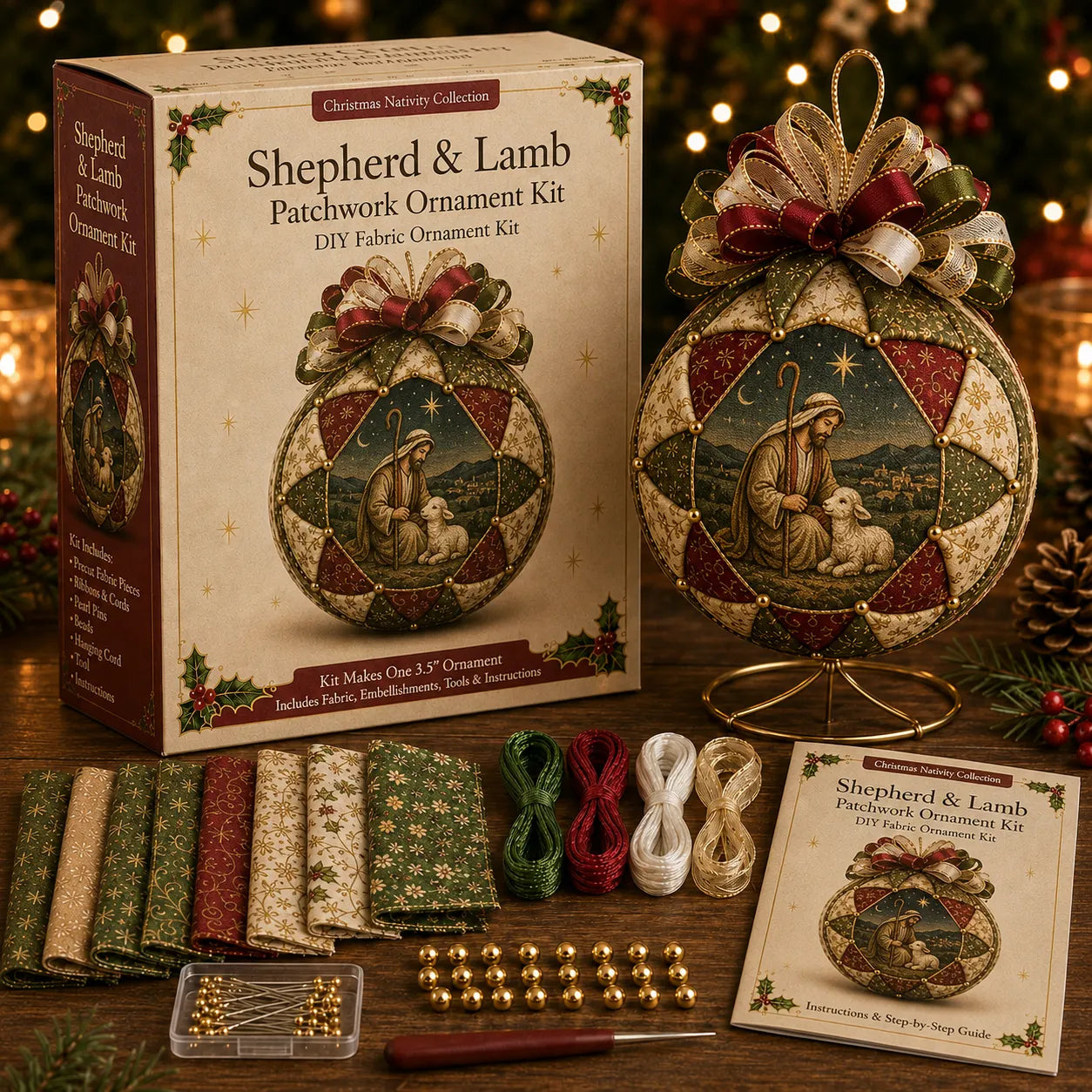 ⛪ Christmas Nativity Patchwork Ornament DIY Kit