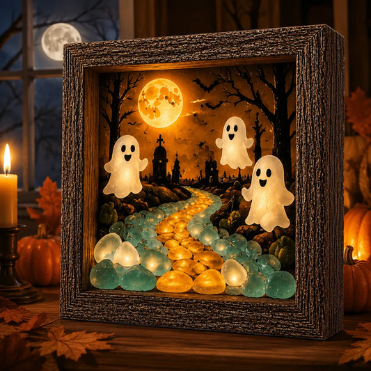 πDIY Lighted Halloween Shadow Box Kit β Warm LED Fall Decor & Easy Seasonal Craft