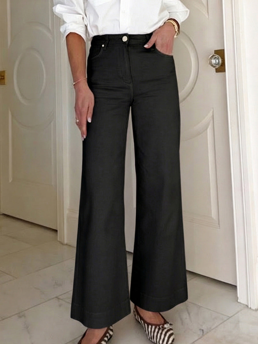 Cozy Casual High Waist Wide Leg Jeans