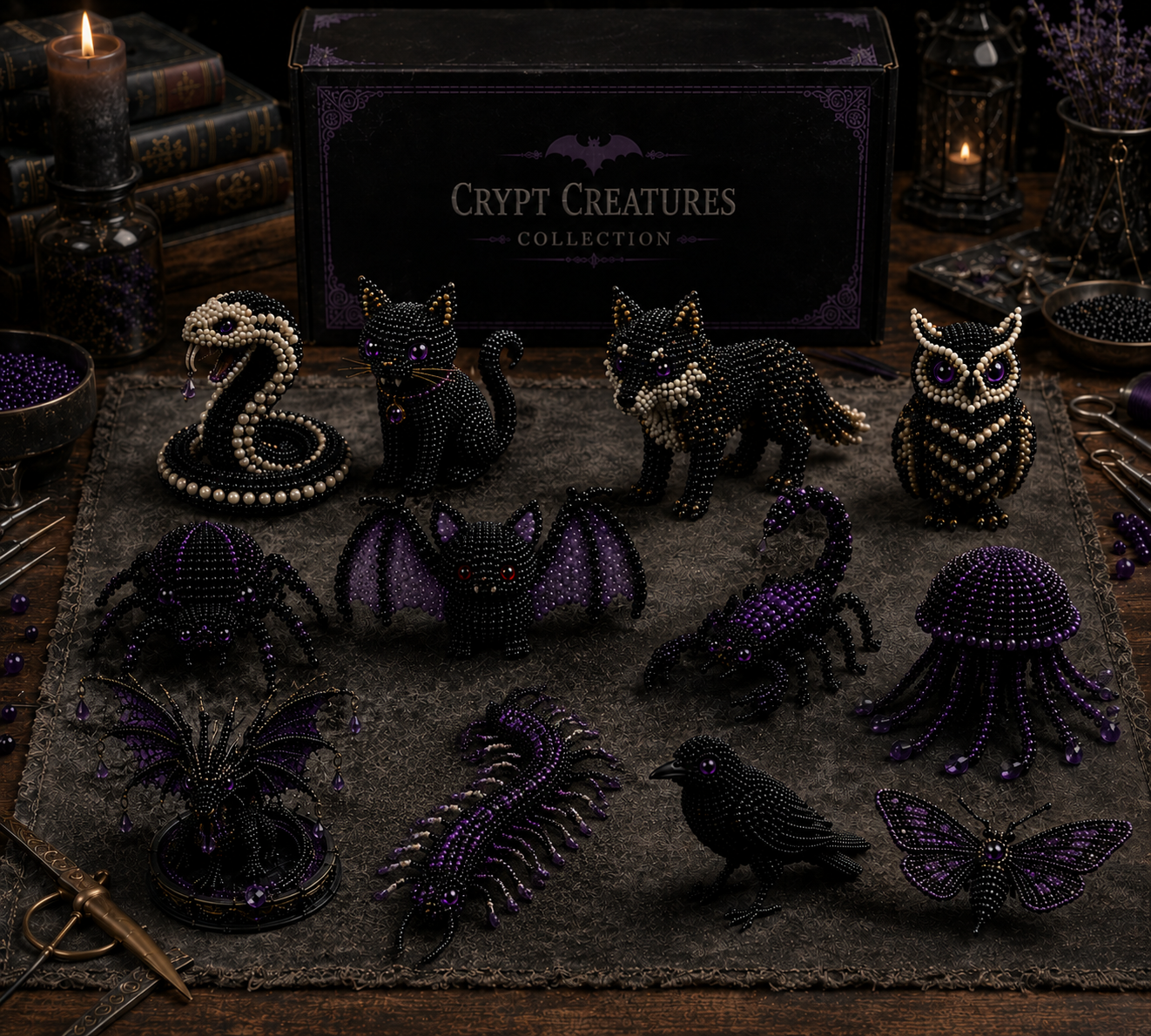 🔥LAST DAY:BUY 3 GET 1 FREE 🐈⬛ Create Your Own Crypt Creatures – 12 Dark Fantasy Collectibles!