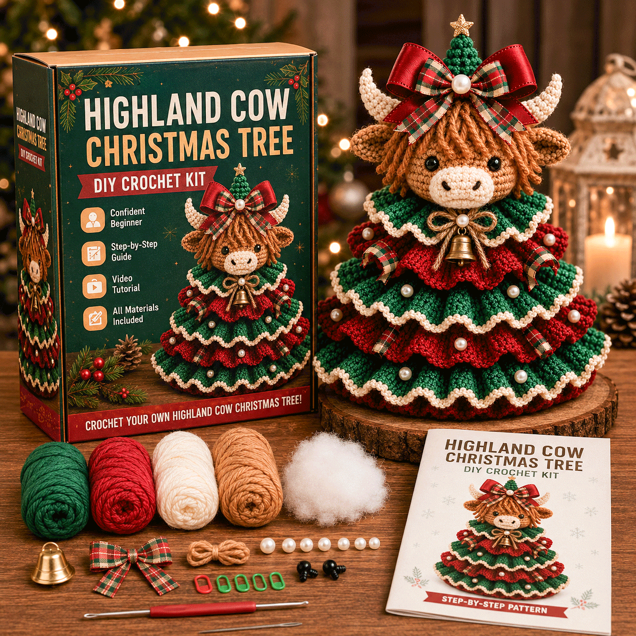🎄Crochet Animal Christmas Tree DIY Kit – Stitch a Little Christmas Magic