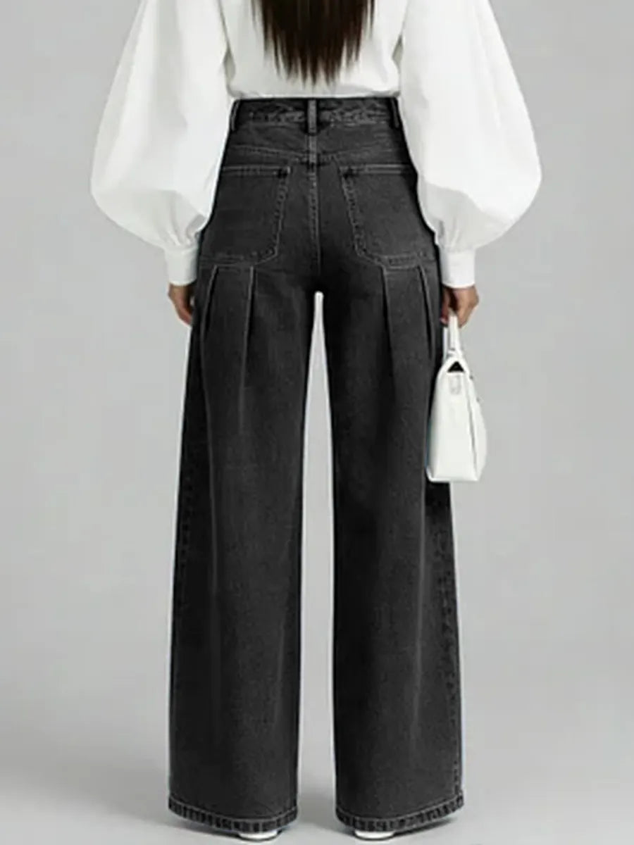 Women's High-waisted Casual Loose-fitting Wide-leg Jeans