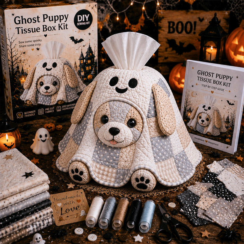🎃Halloween Patchwork Tissue Box DIY Sewing Kit