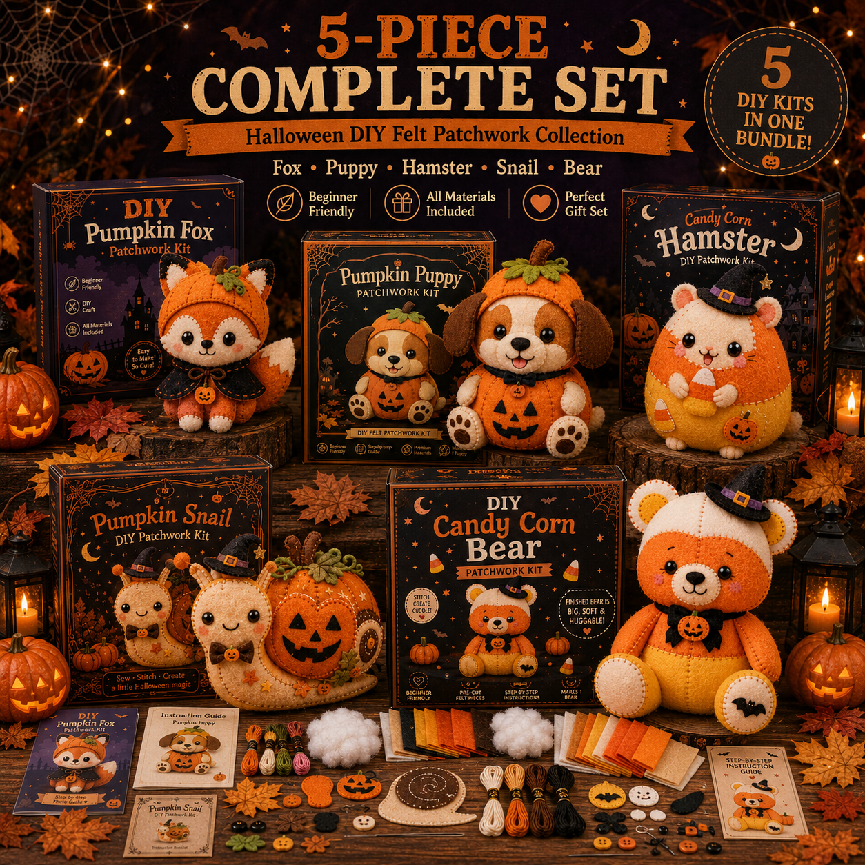 DIY Halloween Patchwork Kit β Sew Your Own Cute Spooky Friend ππ§΅