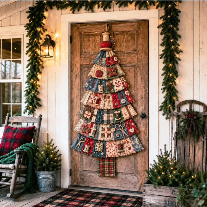 🎄Christmas Patchwork Tree Door Hanging DIY Kit