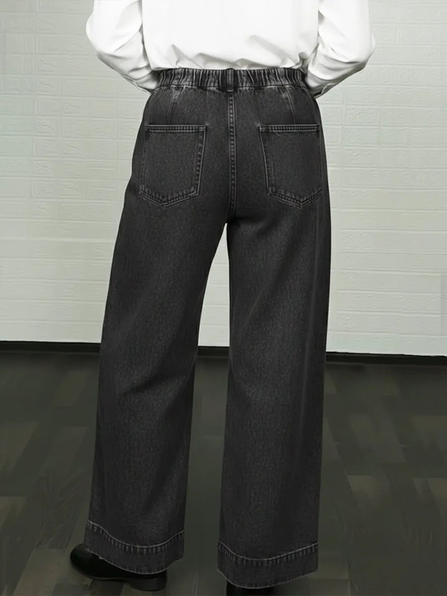 Casual Elastic-waist Jeans