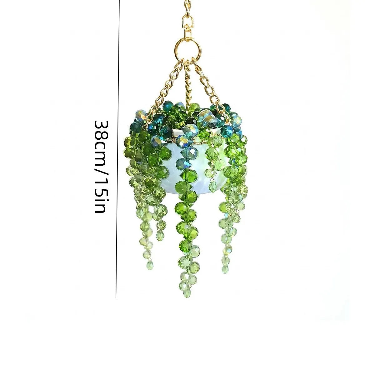 Mini White Pot Beaded Plant Suncatcher