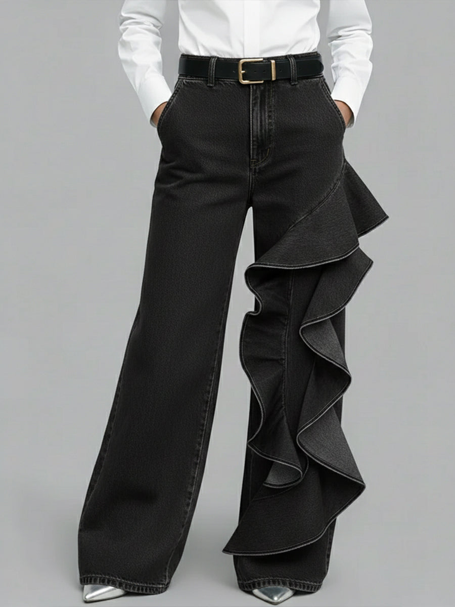 Stylish Ruffled Jeans