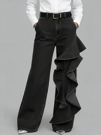 Stylish Ruffled Jeans