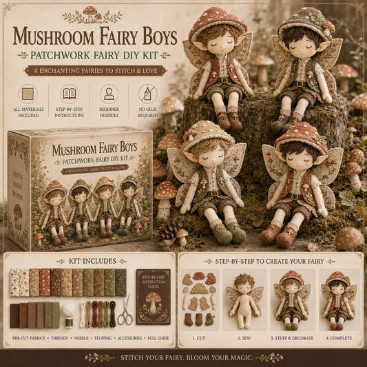 Fairy Boys Patchwork DIY Kit ✨ Make 4 Tiny Fairy Boys By Hand