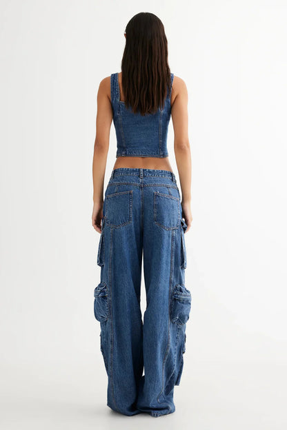 LIONESS Smokeshow Jeans Blue Denim