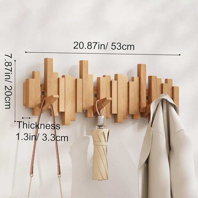 🎹Wall-Mounted Wooden Coat Rack 🎹Piano Key Style Design