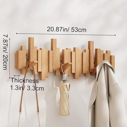 🎹Wall-Mounted Wooden Coat Rack 🎹Piano Key Style Design