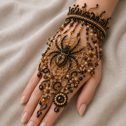 Enchanted Forest: Guardians & Shadows – DIY Beaded Hand Bracelet