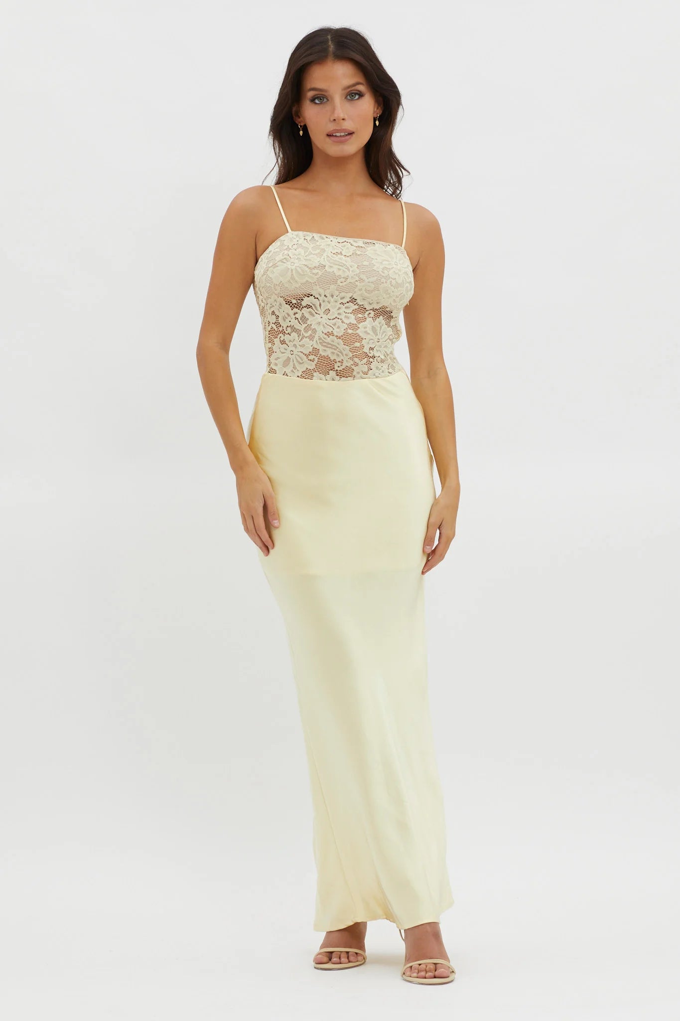 Moon Magic Floral Bodice Dress Lemon