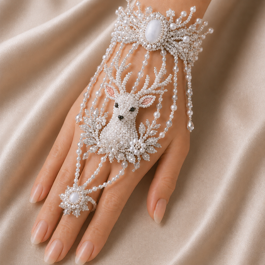 Enchanted Forest: Guardians & Shadows – DIY Beaded Hand Bracelet