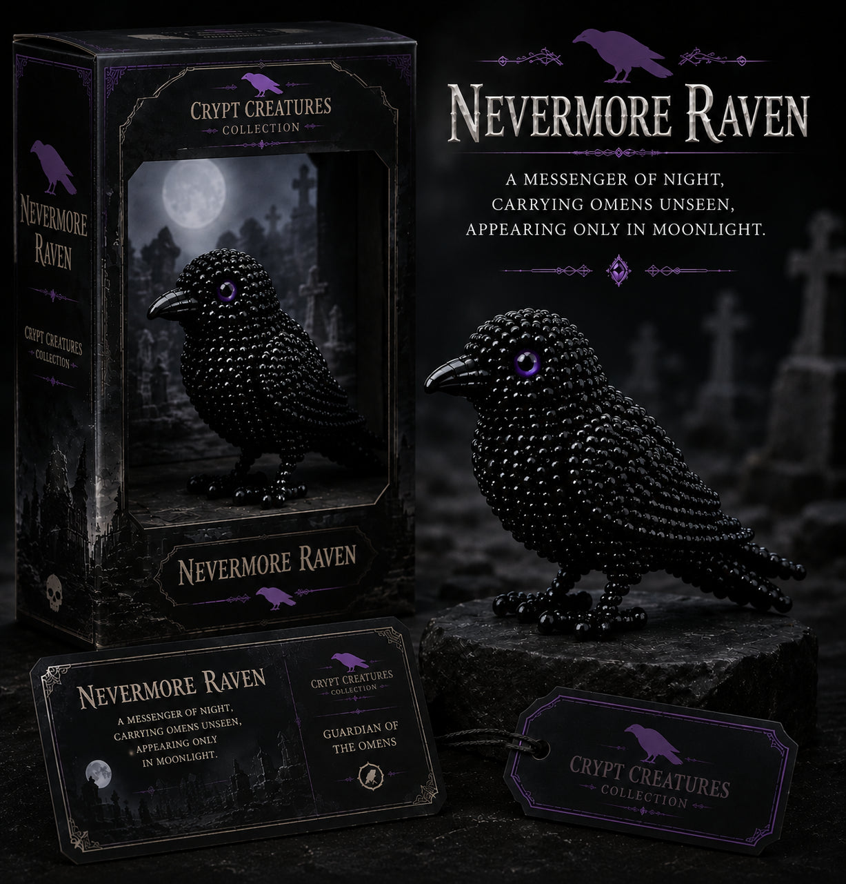 🔥LAST DAY：BUY 3 GET 1 FREE 🐈‍⬛ Create Your Own Crypt Creatures – 12 Dark Fantasy Collectibles!