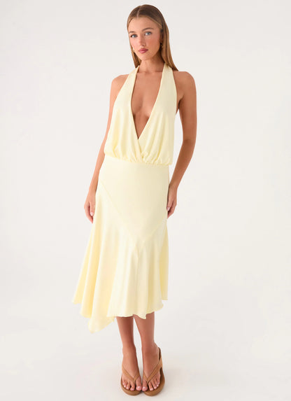 Ignite It Midi Dress - Lemon