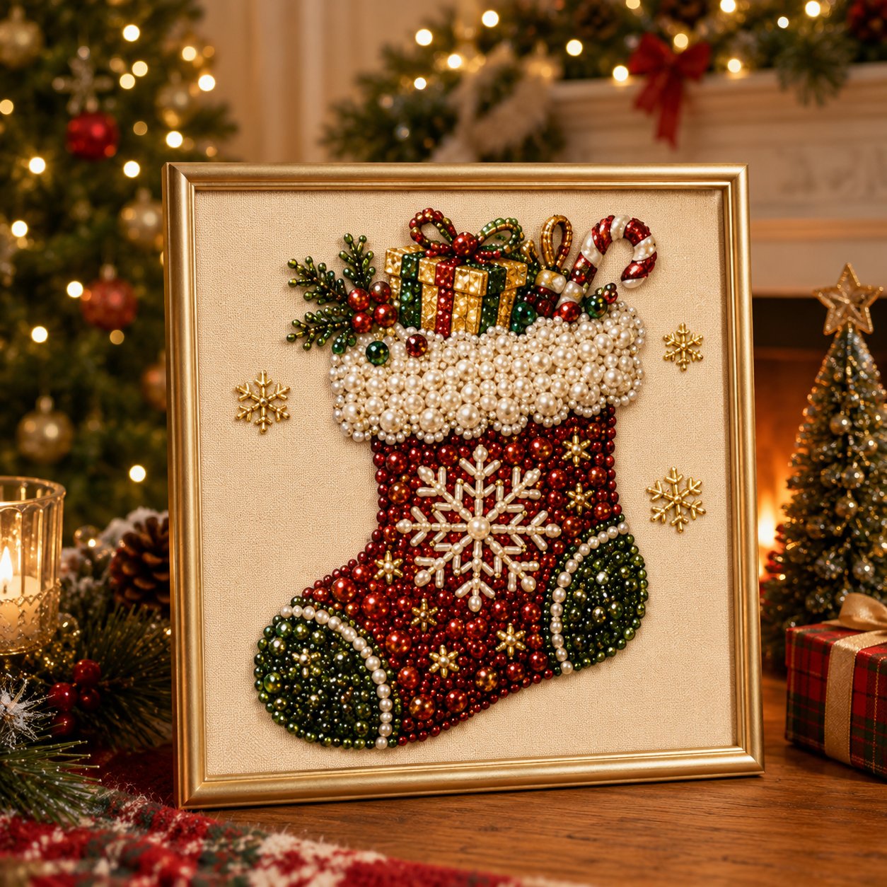 🧘Relaxing & Beginner-Friendly🎨💎DIY Christmas Pearl Diamond Painting Art Kit