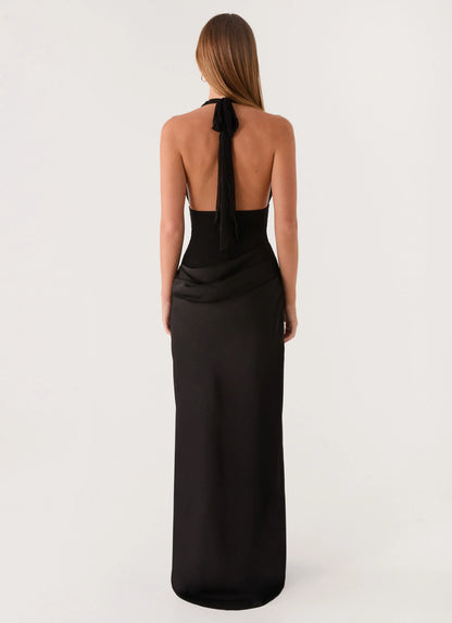 Emaretta Halter Maxi Dress - Black