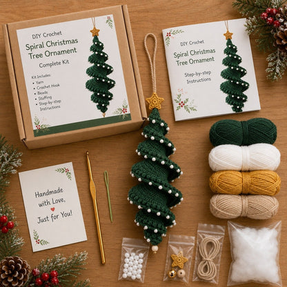 🎅🌲Crochet Snowman Spiral Oranment DIY Kit