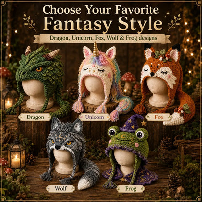 🧵Fantasy Hood Hat DIY Crochet Kit – Create Your Own Magical Wearable Character Hat