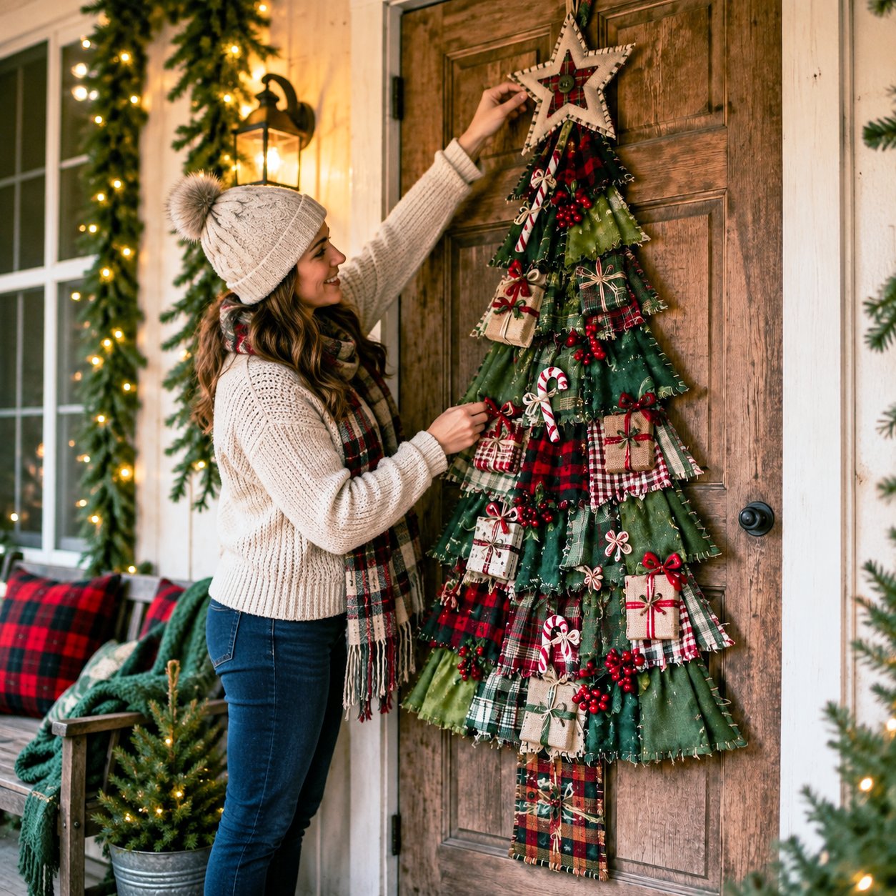 🎄Christmas Patchwork Tree Door Hanging DIY Kit