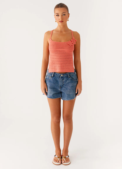 Kia Cross Back Top - Coral