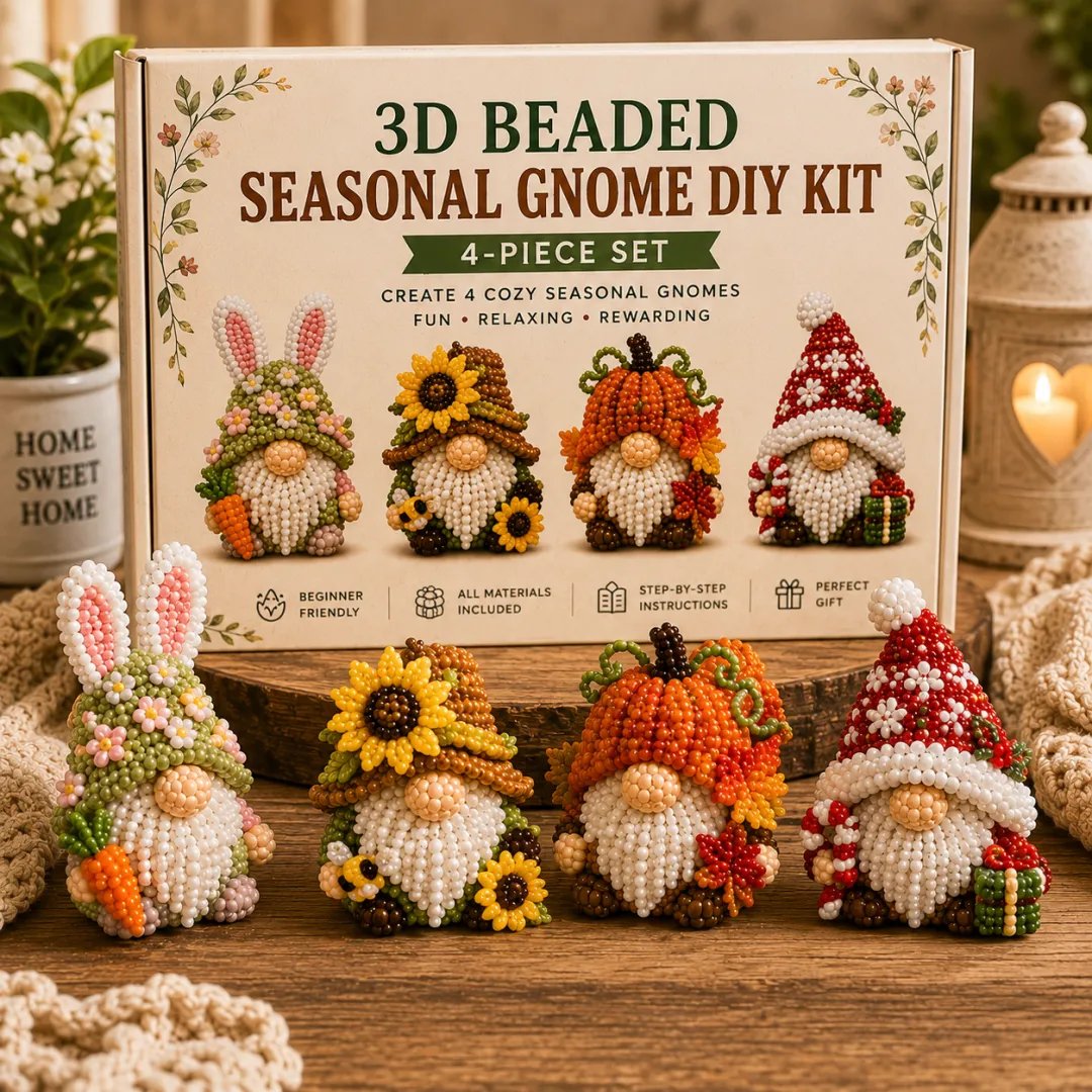 🇺🇸 3D Beaded Patriotic Gnome DIY Kit ✨ Celebrate Freedom With Handmade American Spirit ❤️🤍💙