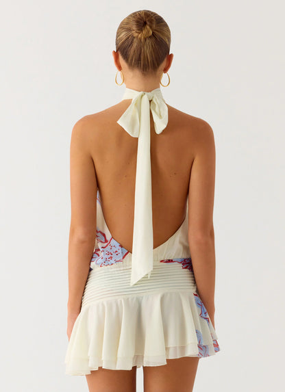 Willow Chiffon Mini Dress - Violet Blossom