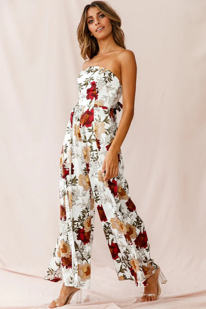 Yuzu Wide Leg Bandeau Jumpsuit White
