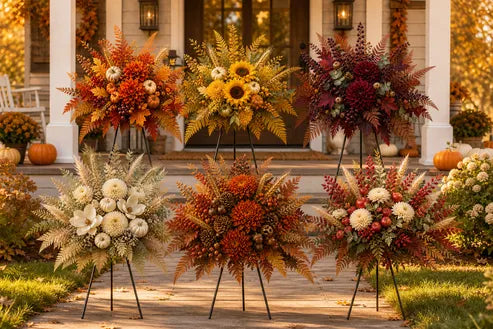 🍂Autumn Harvest Floral Garden Stake Arrangement