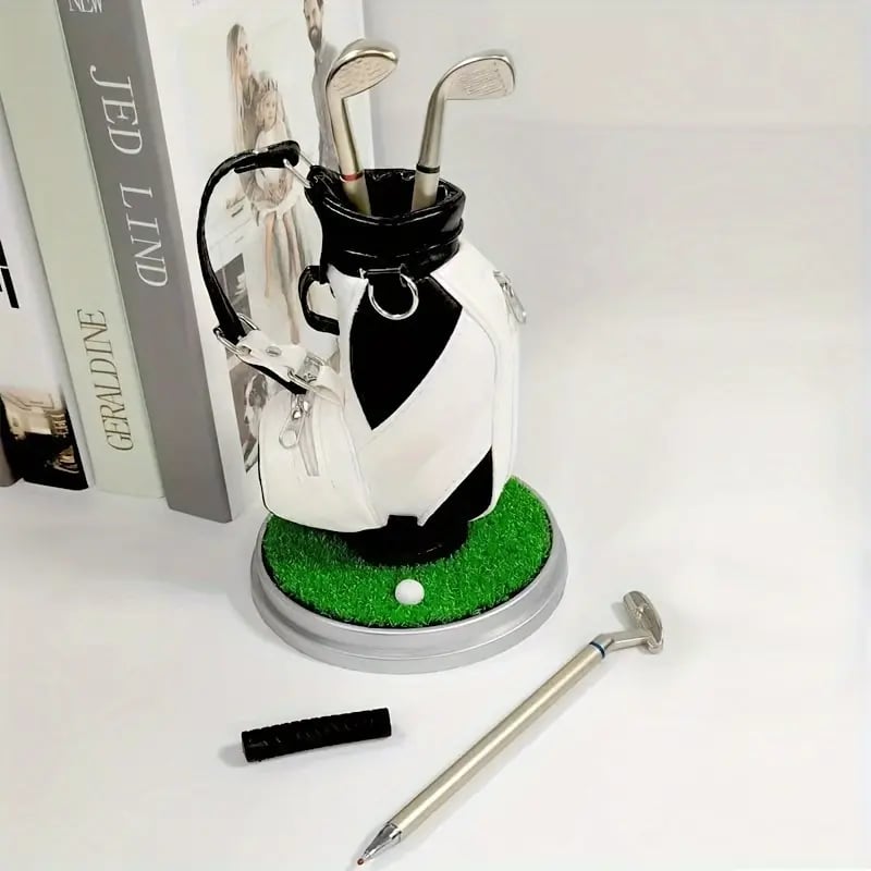 Golf Pen Holder with 3 Pens ⛳️ Stylish Desk Organizer Perfect Office Gift 🎁