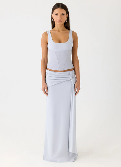 Romana Corset Top - Misty Blue