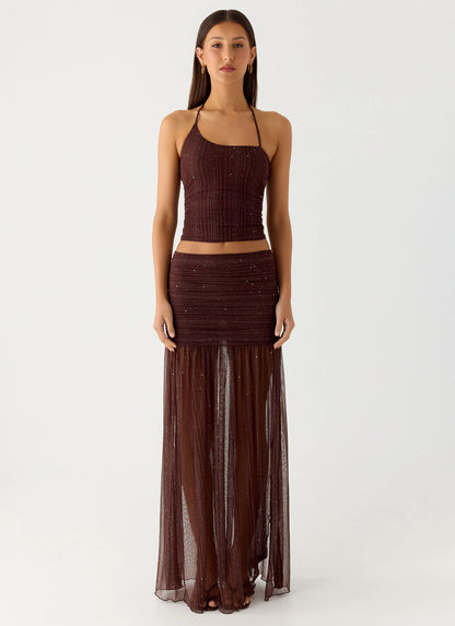 Sparkling Night Top - Chocolate
