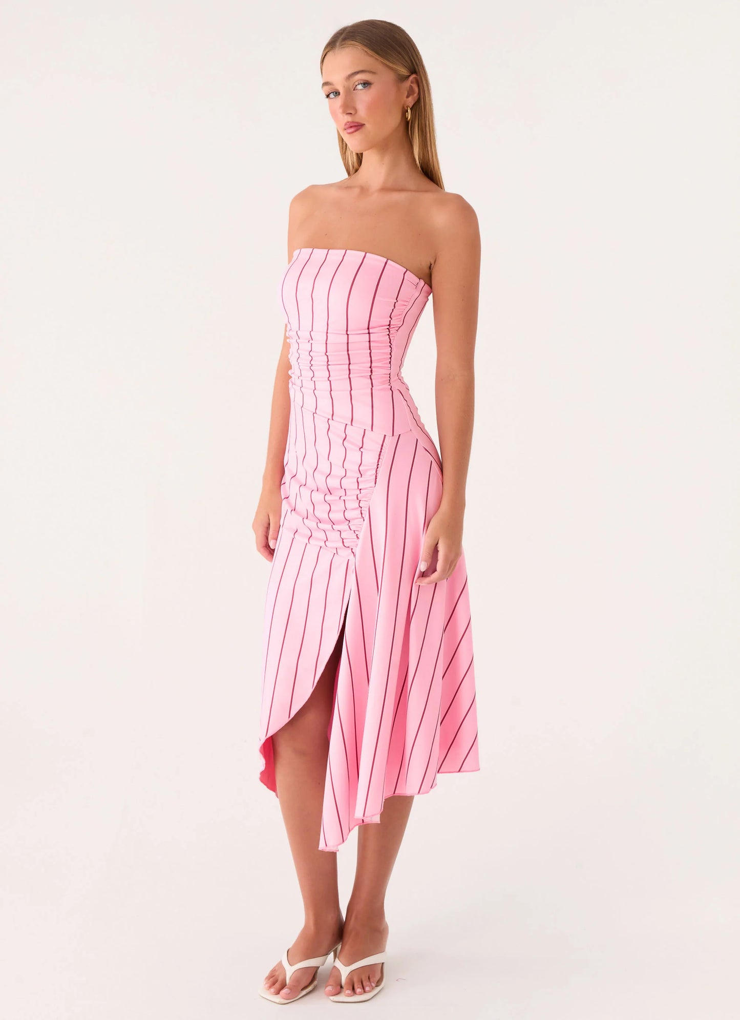 Jorvana Midi Dress - Strawberry Stripe