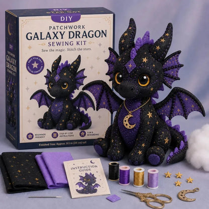 🐱Mystic Patchwork Animal Sewing Kit – DIY Plush Craft Kit with Starry Fabric, Moon Charm