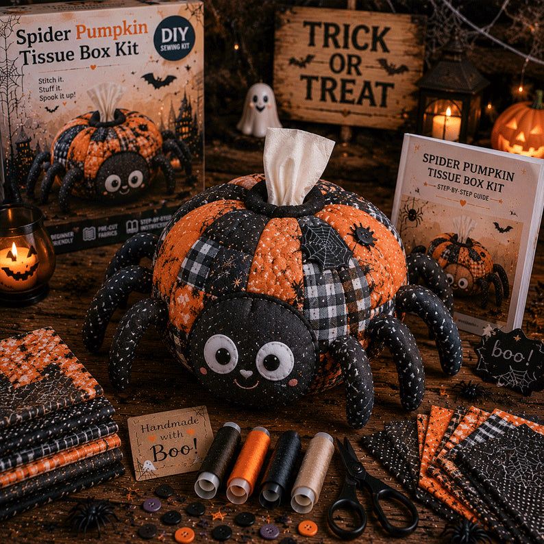 🎃Halloween Patchwork Tissue Box DIY Sewing Kit