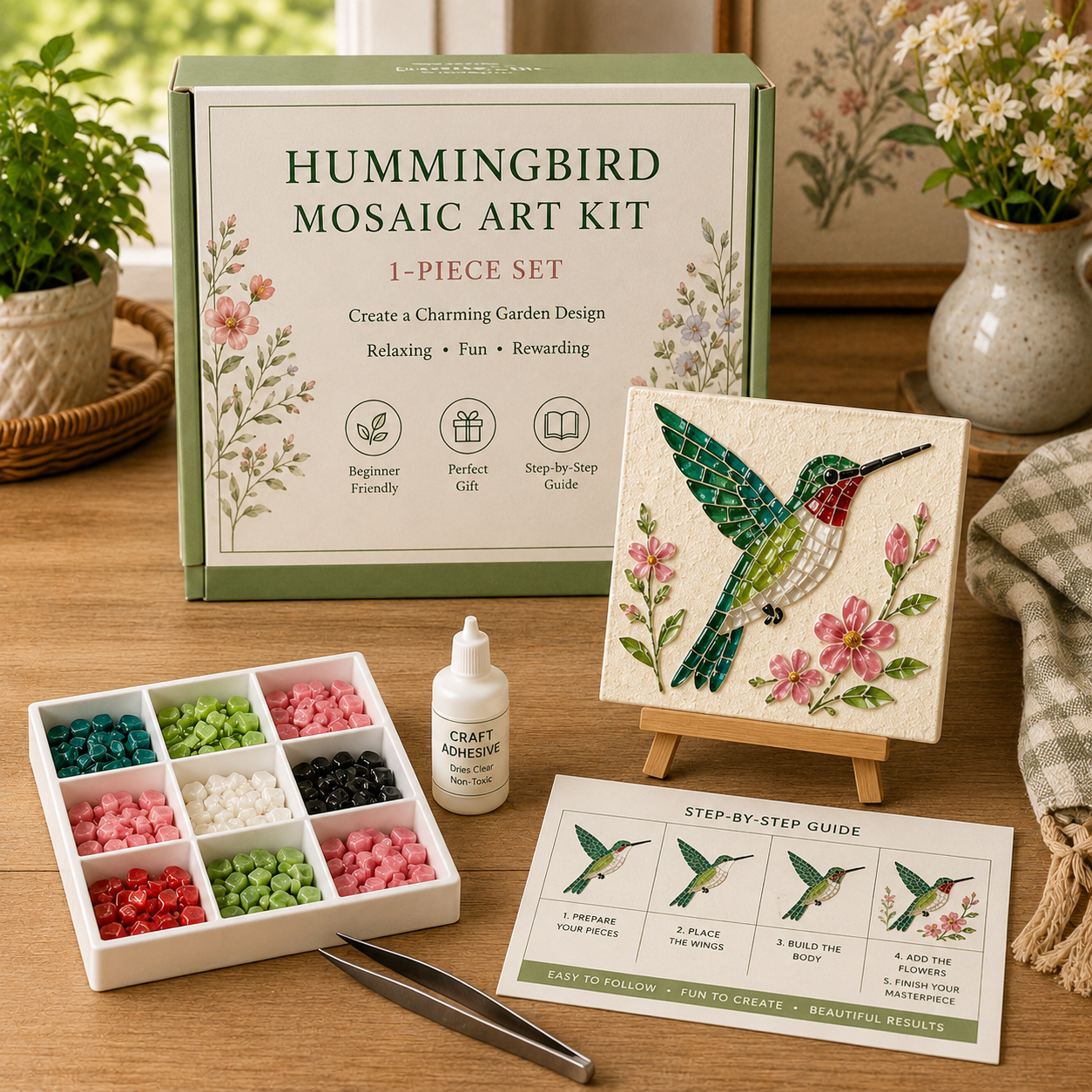 🌸🙏💖Sea Glass Art Kit – Create Stunning Mosaic Masterpieces at Home 🐢