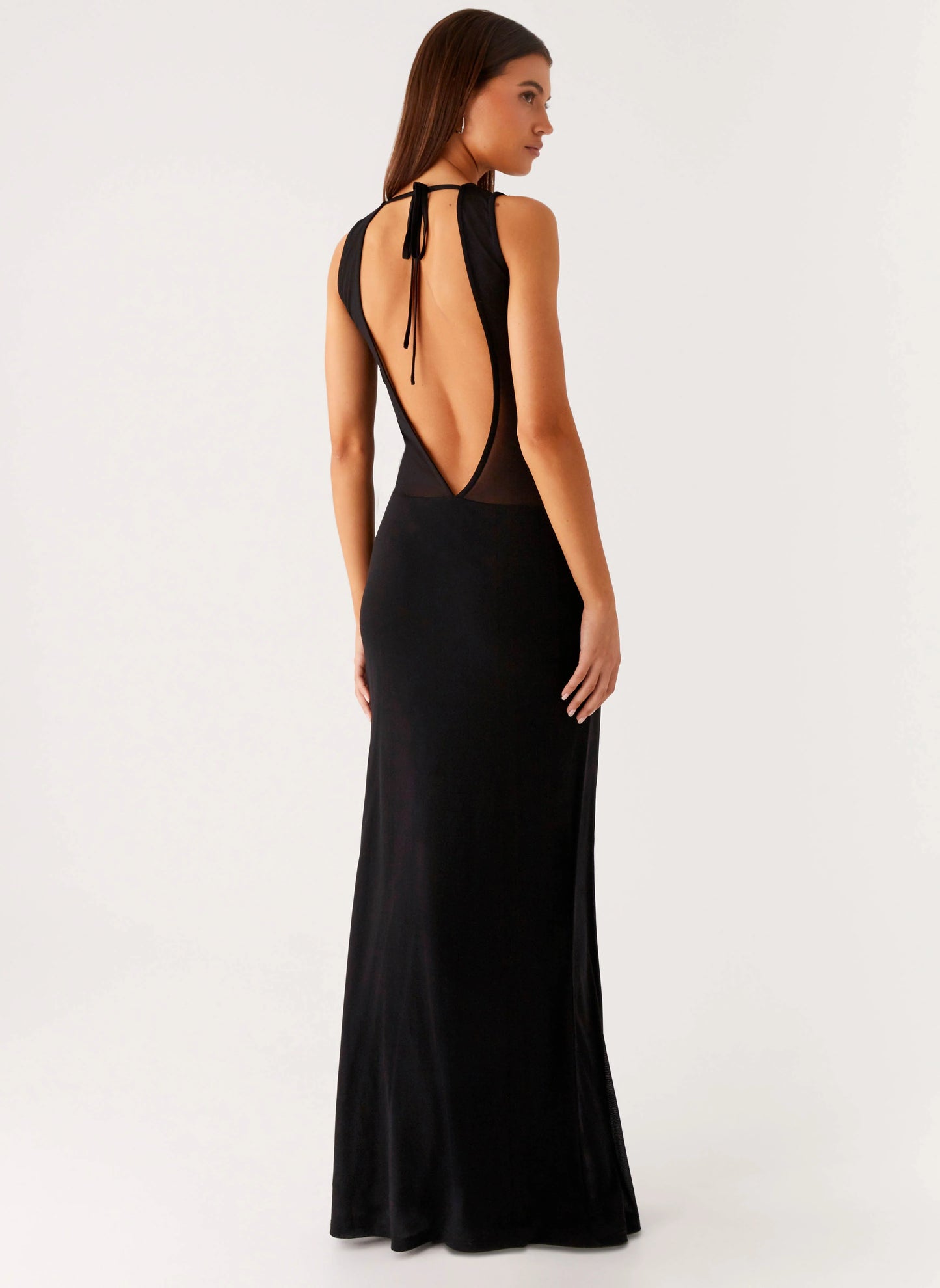 Lyria Mesh Maxi Dress - Black