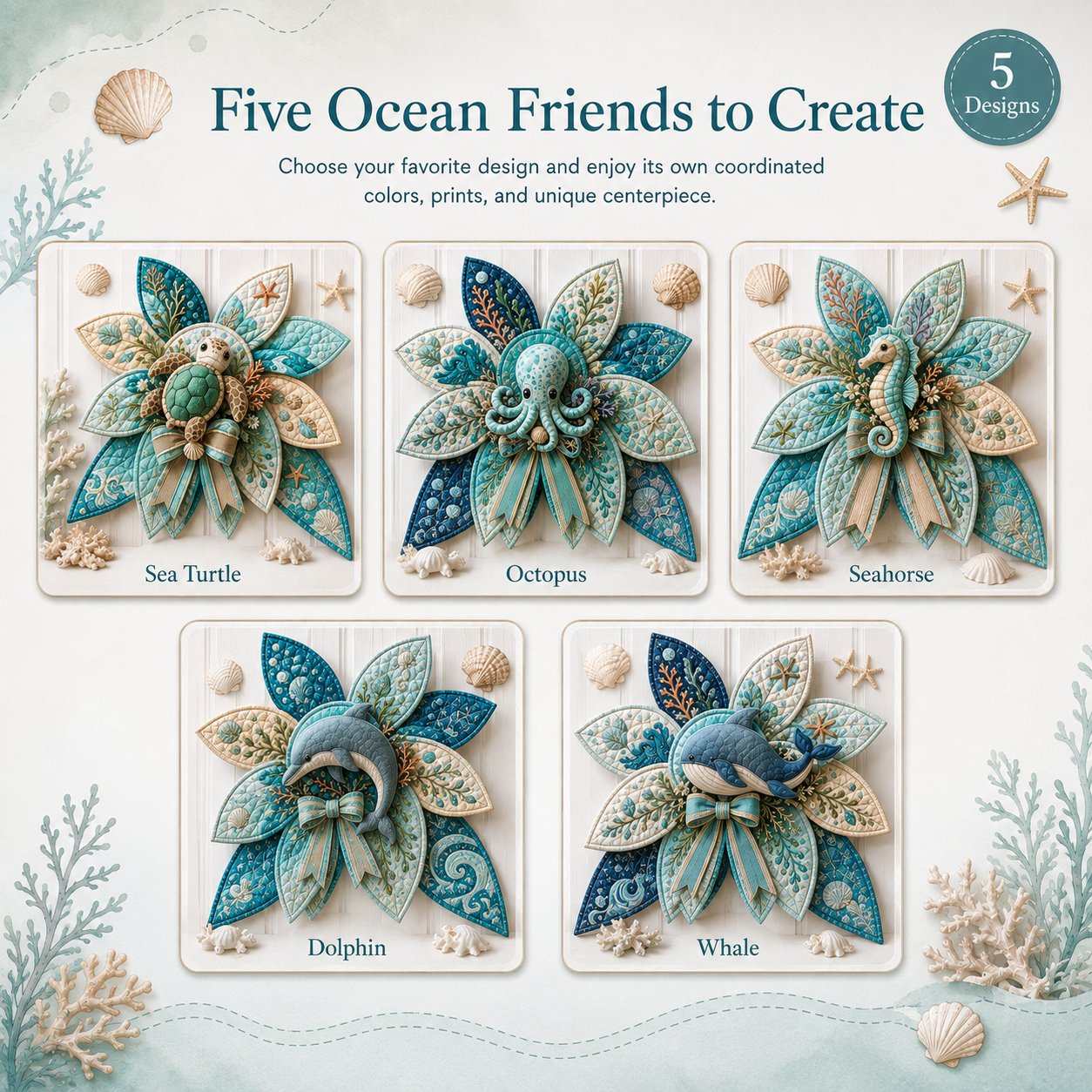 🧵🌊 Turn a few pieces of fabric into a BIG piece of coastal magic! 🐚💙