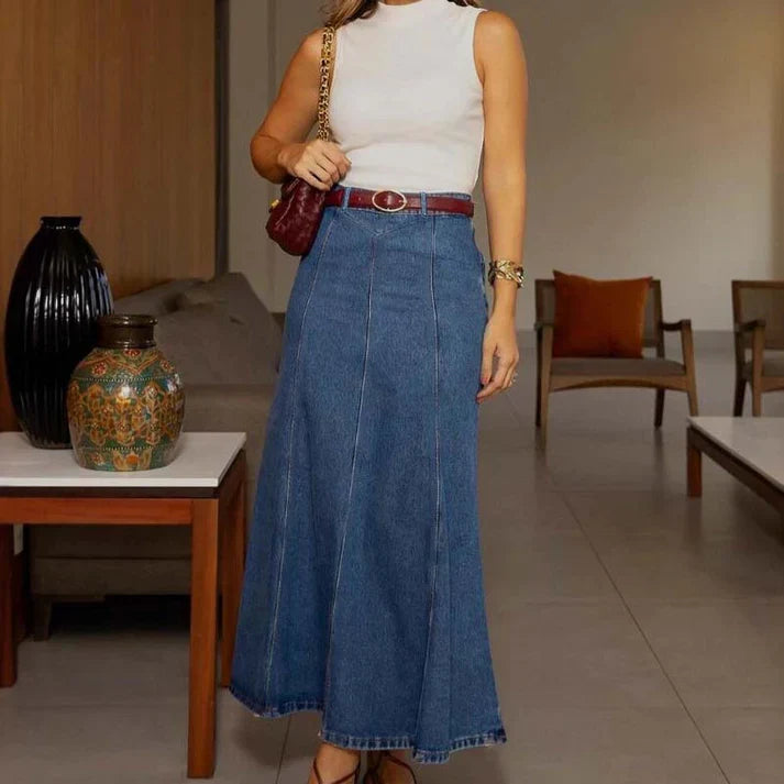 Women's Long Denim Skirt🔥 Flattering A-Line Denim Skirt – 50% OFF