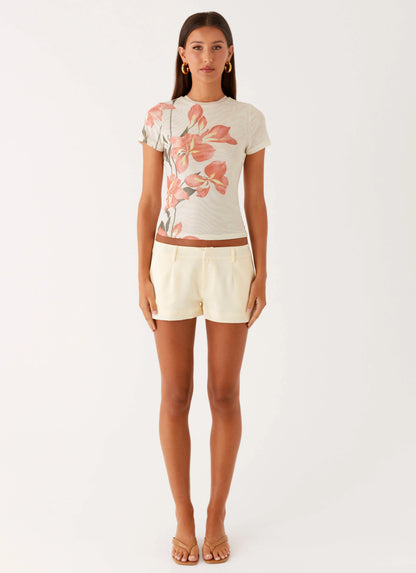 Kammy Low Rise Shorts - Butter