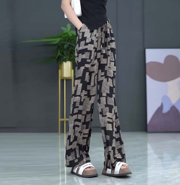 2025 New Style Ice Silk High Waist Casual Pants